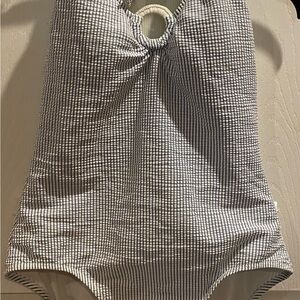 J. Crew Black and White Checkered One Piece Swimsuit